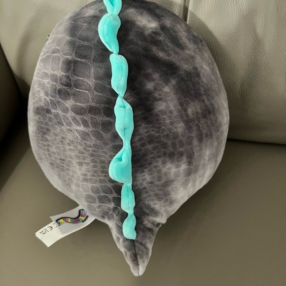 Squishmallow 8” dinosaur Gray and Teal Plush Toy - Picture 3 of 4